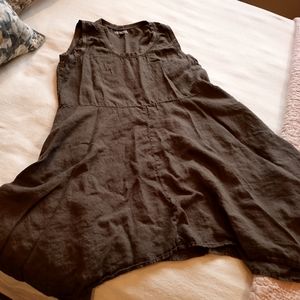 Flax Linen Sleeveless Dress L